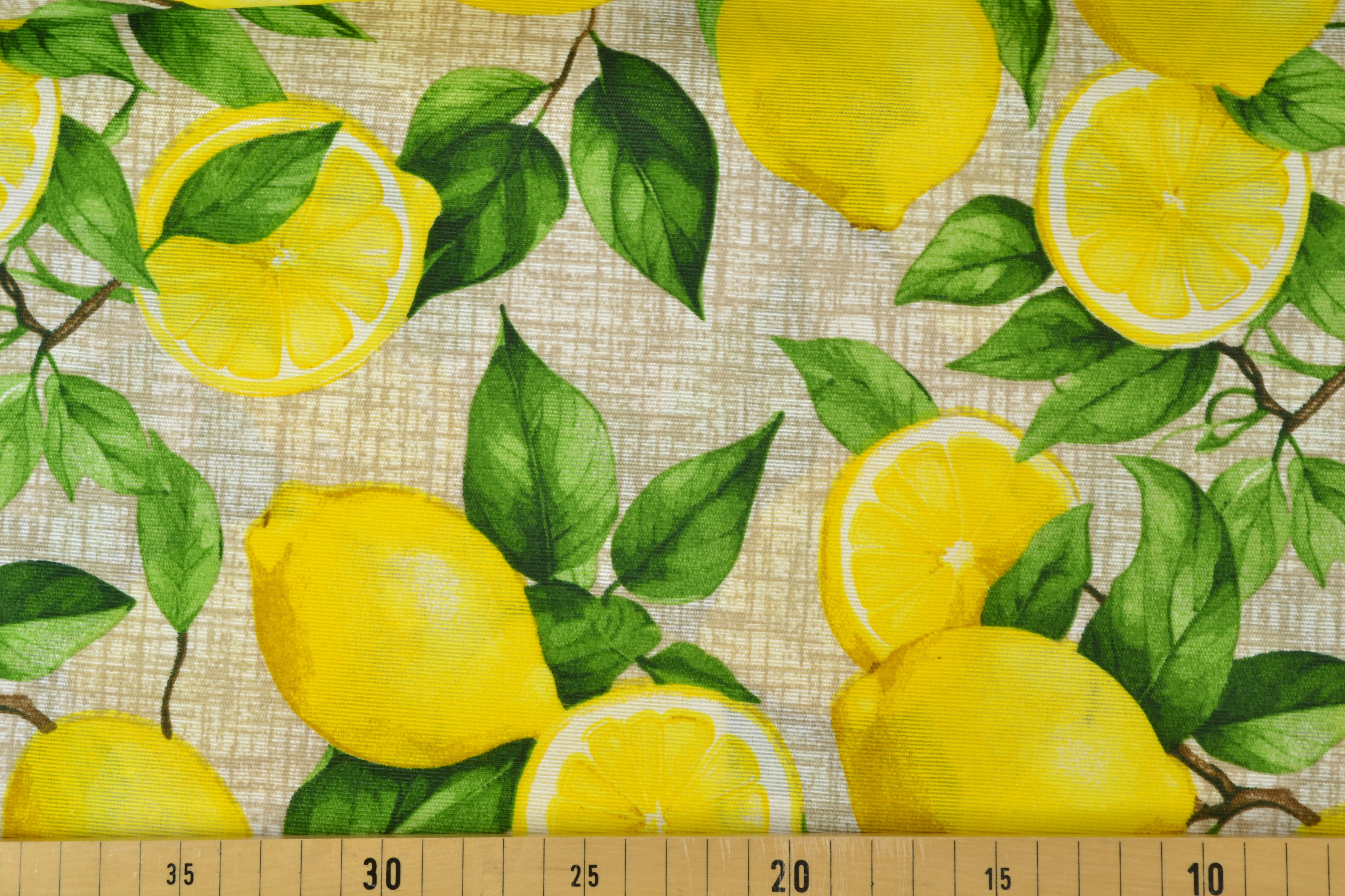 Canvas Deko Stoff Zitronen, beige