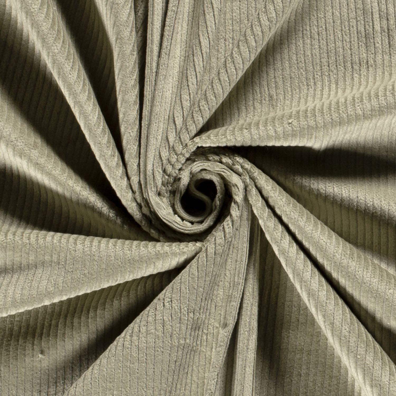 Jumbo Cord Stretch 6w Stoff Uni Olivgrün