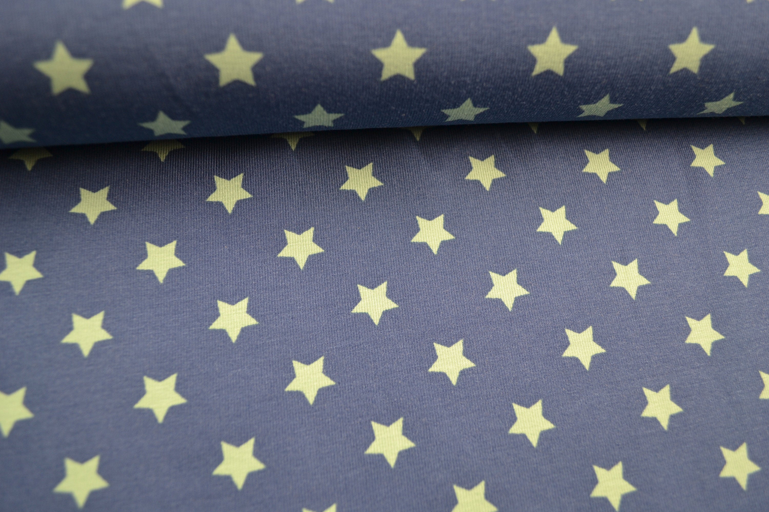 Baumwolljersey Sterne, blau