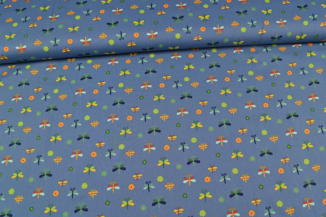Baumwollstoff bedruckt, Libellen