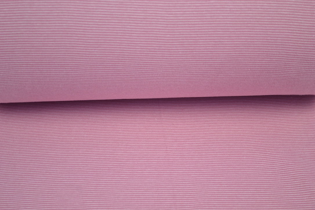 Bündchenstoff 1x1 garngefärbt streifen altrosa