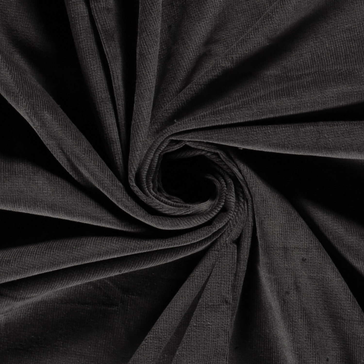 Nadelcord Stretch 16w Stoff Uni Dunkelgrau
