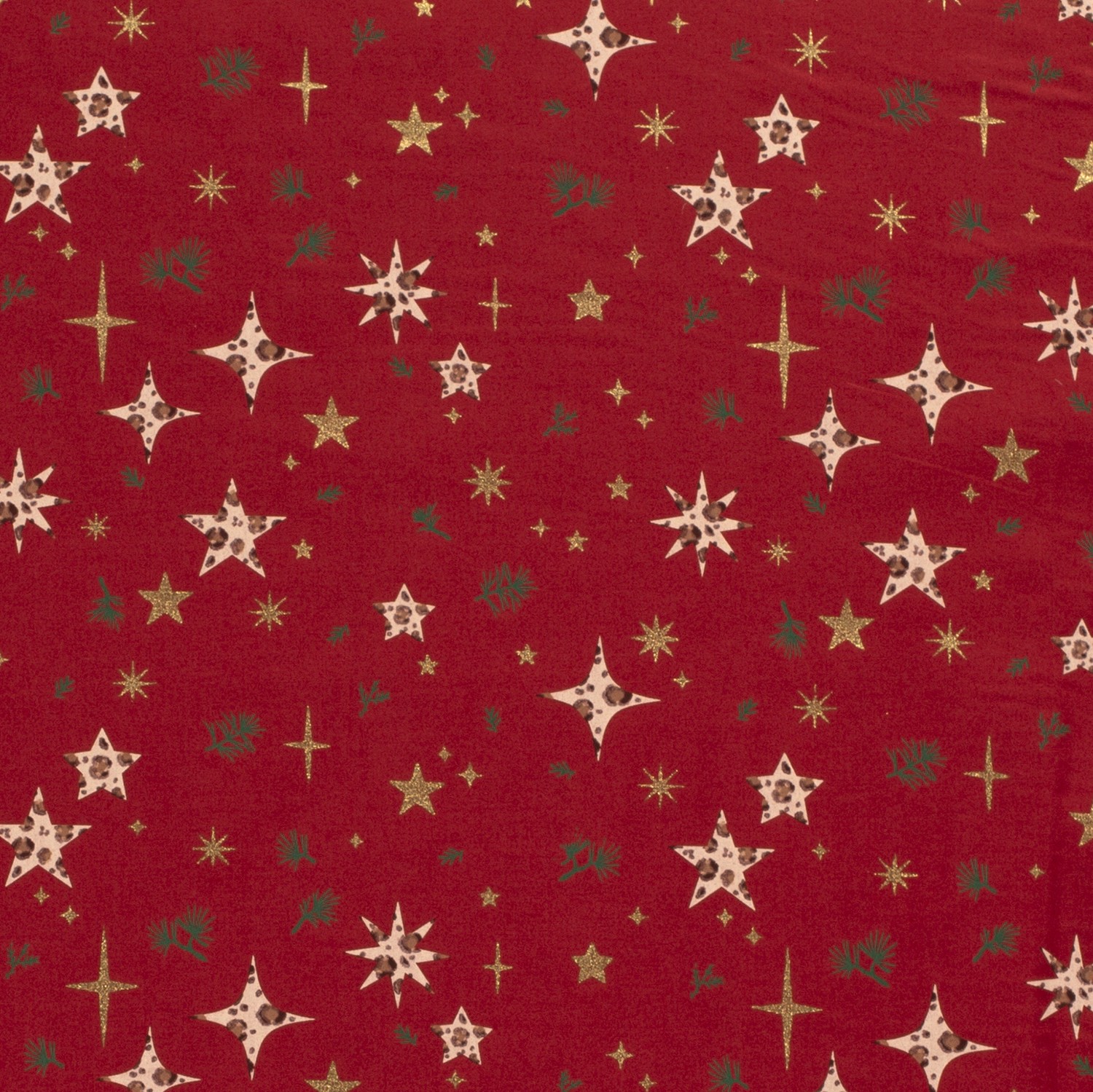 Baumwolle Popeline Stoff Bedruckt Sterne, dunkelrot