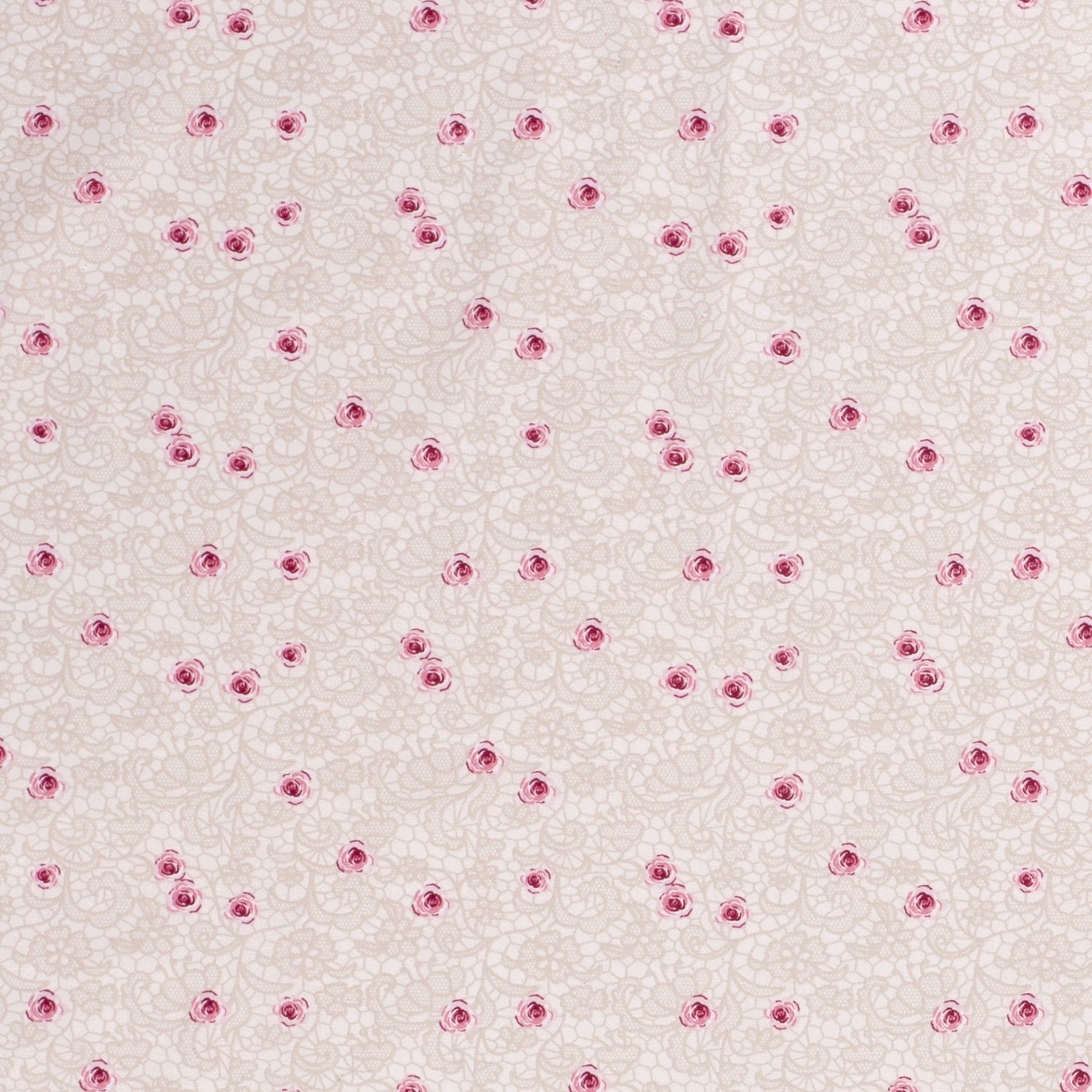 Baumwollstoff Popeline Blumen, wollweiß