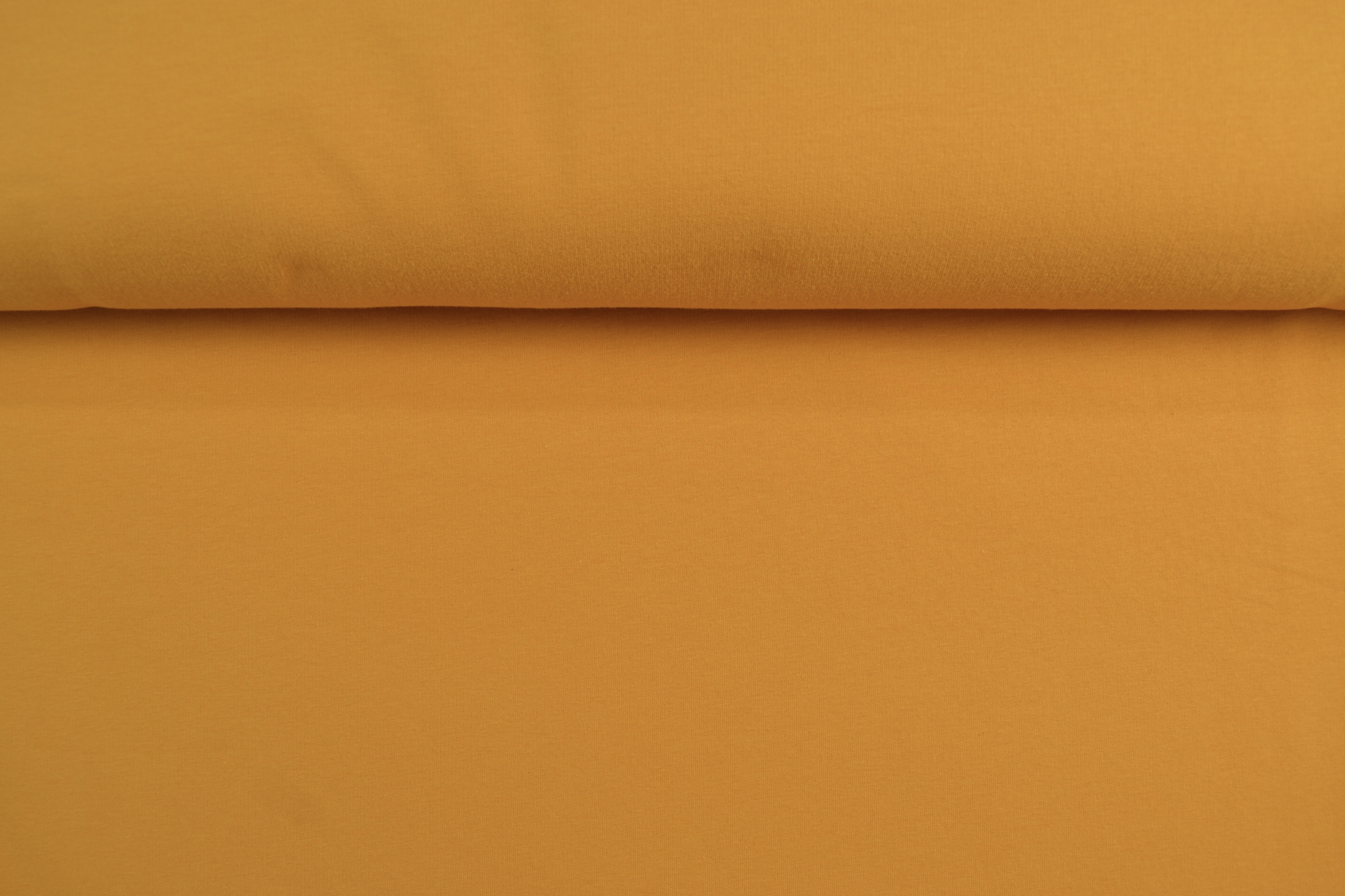 French Terry uni angeraut, senfgelb