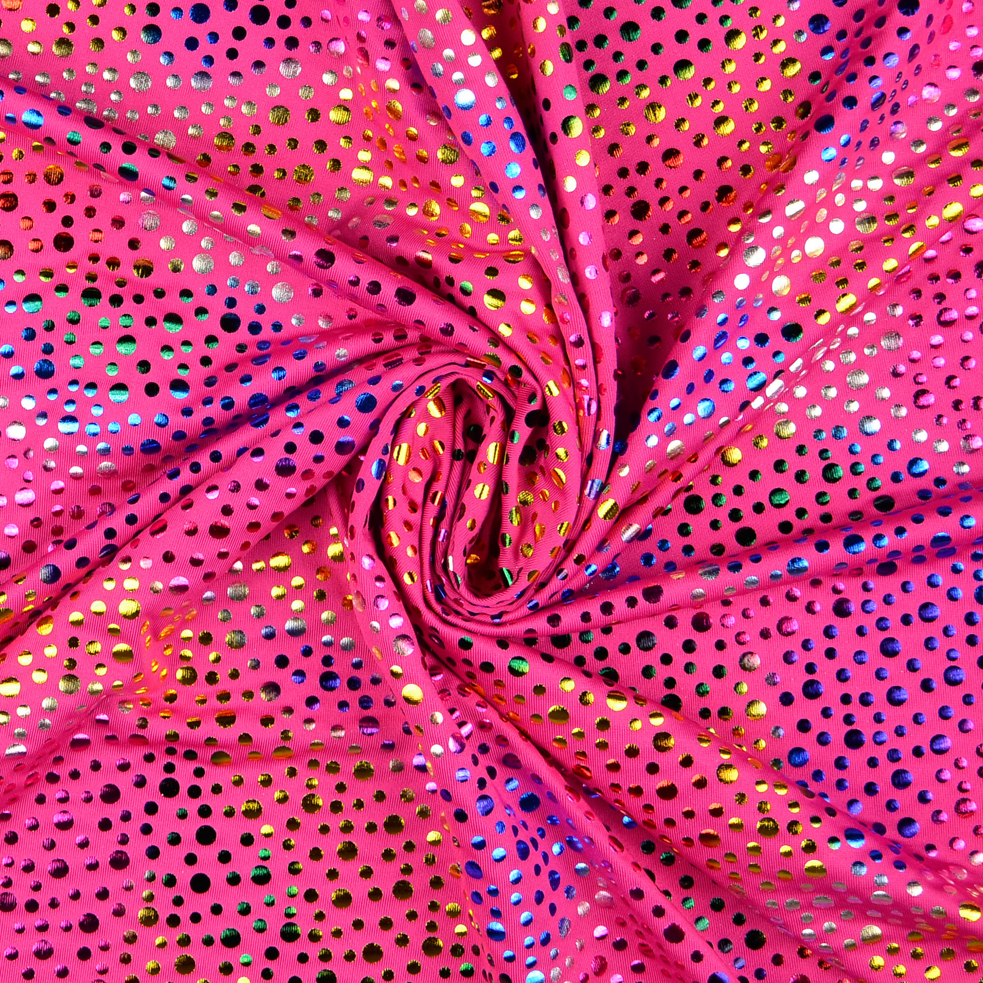 Elastic Folienjersey Punkte, pink