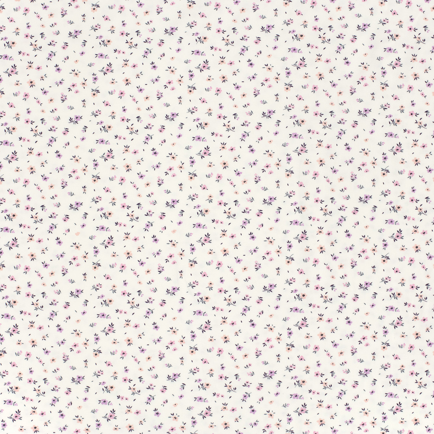 Baumwolle Jersey Stoff bedruckt bunter Blumenmix Wollweiß