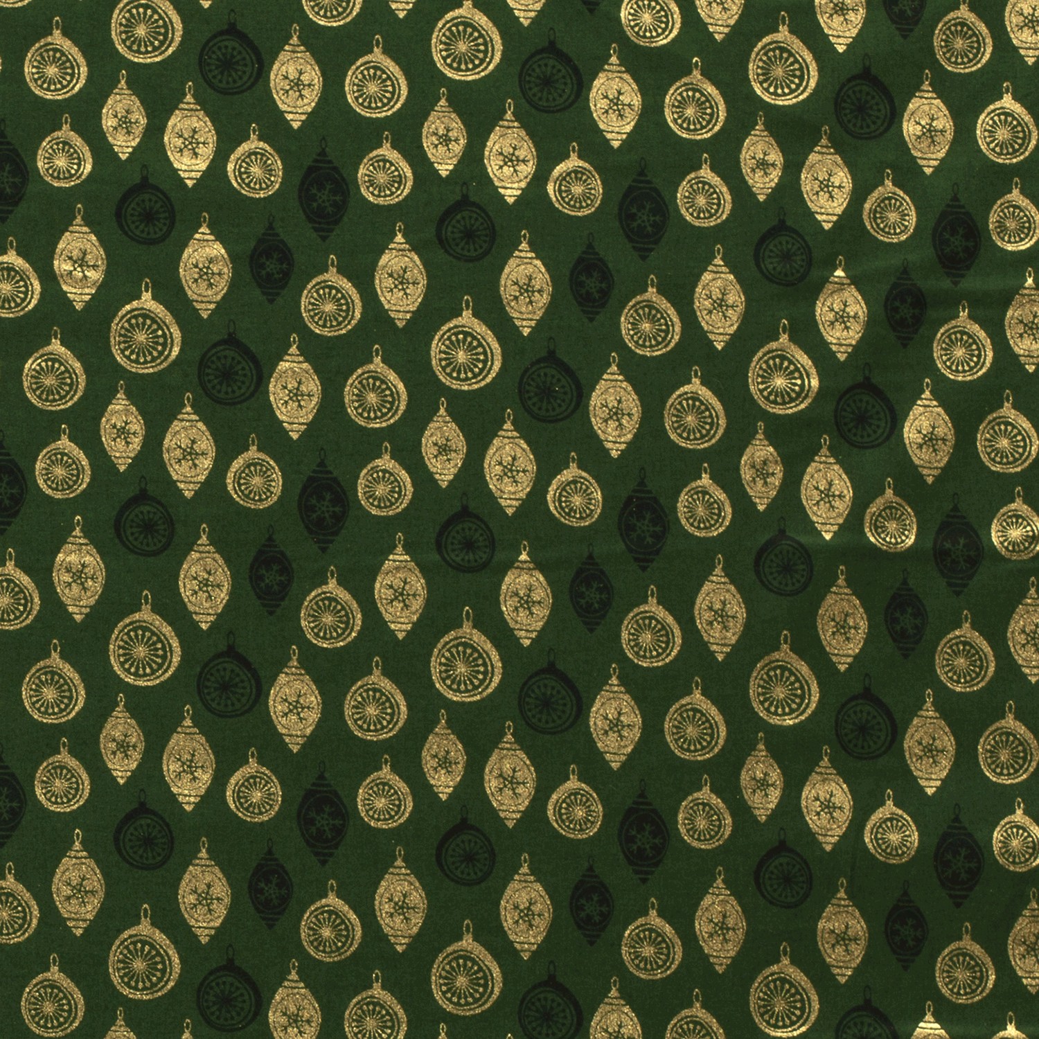 Baumwolle Popeline Stoff Bedruckt Weihnachtskugeln, grün