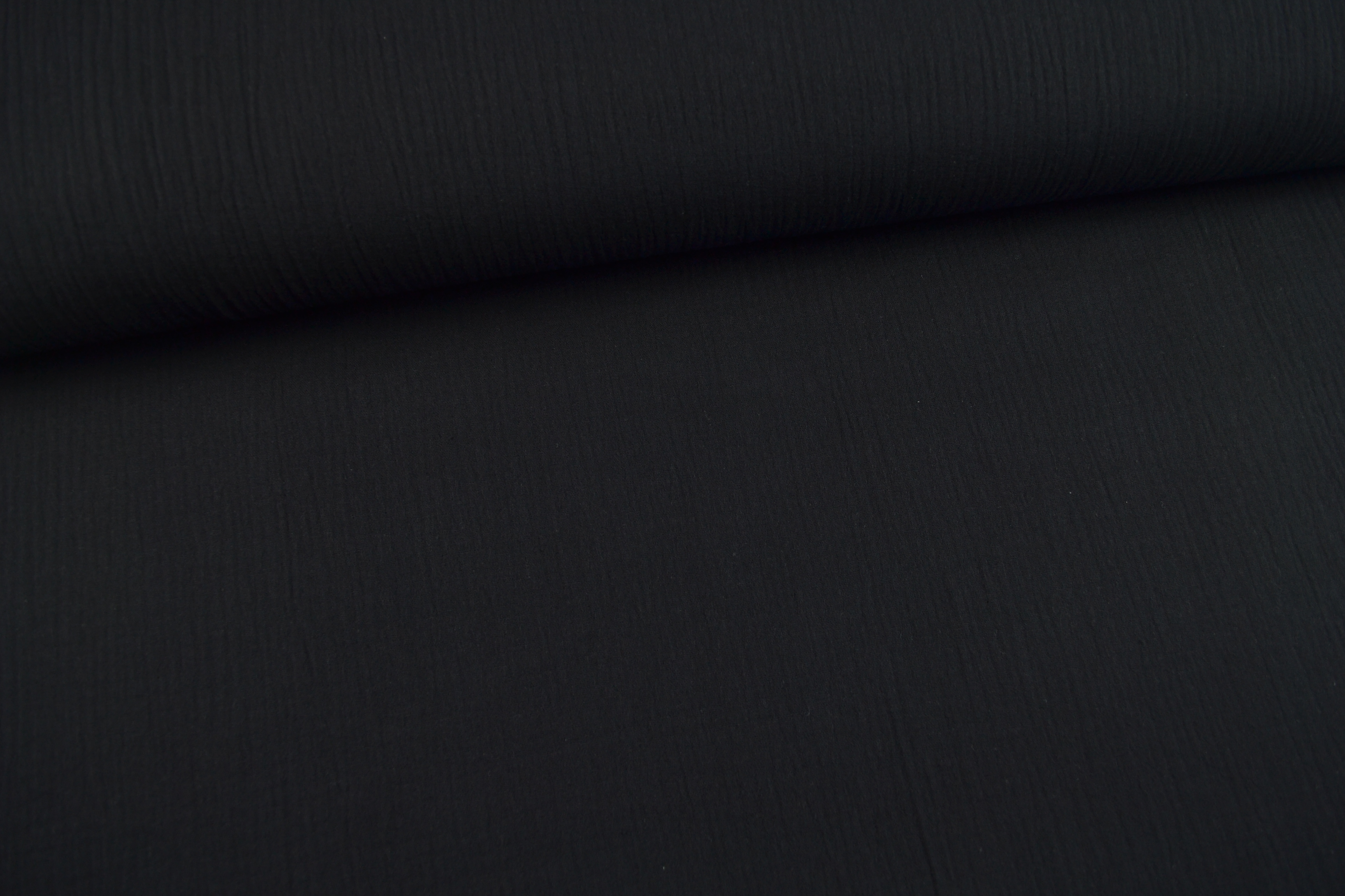 Baumwollstoff Musselin Double Gauze uni, schwarz