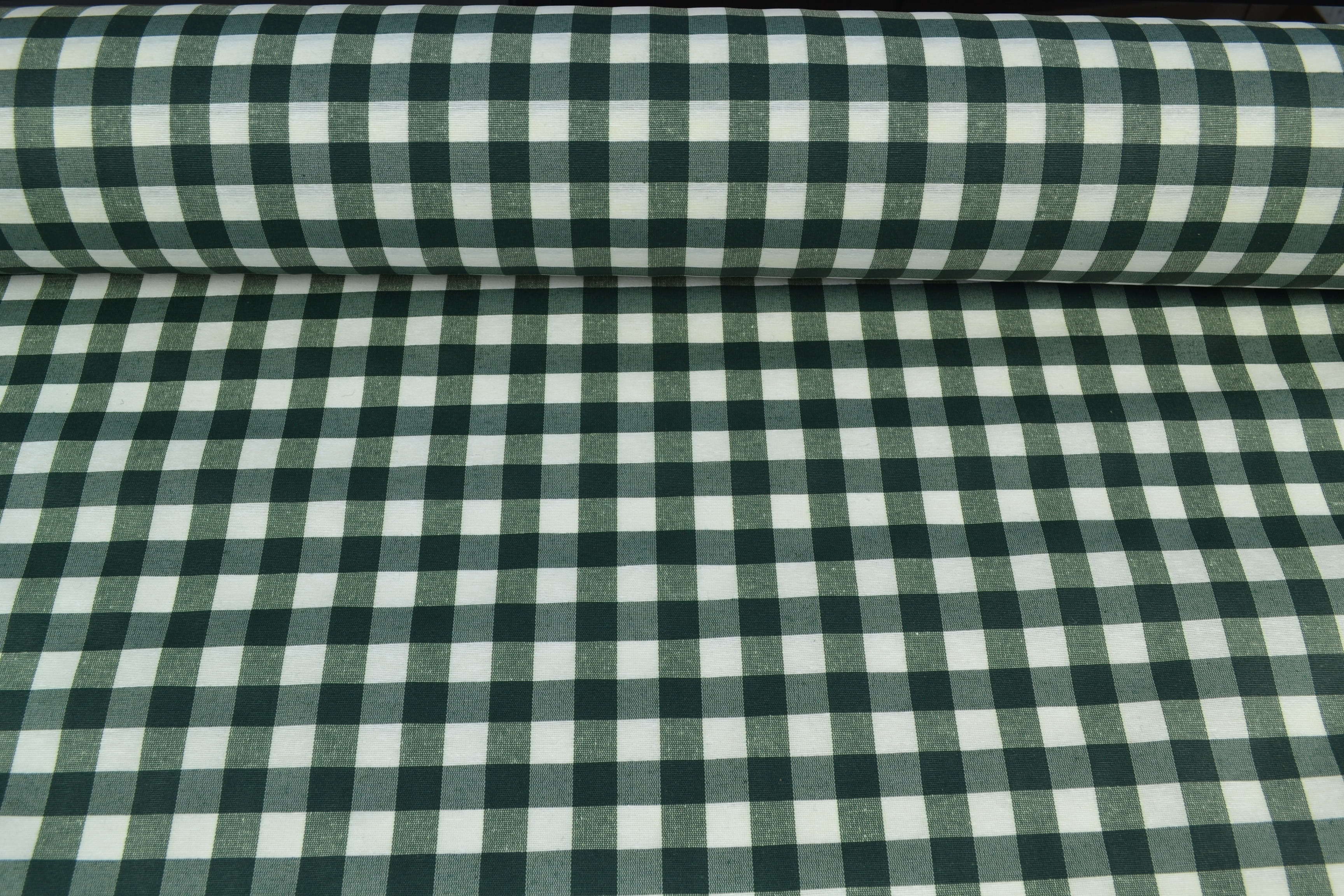 Baumwollstoff beschichtet kariert, dunkelgrün