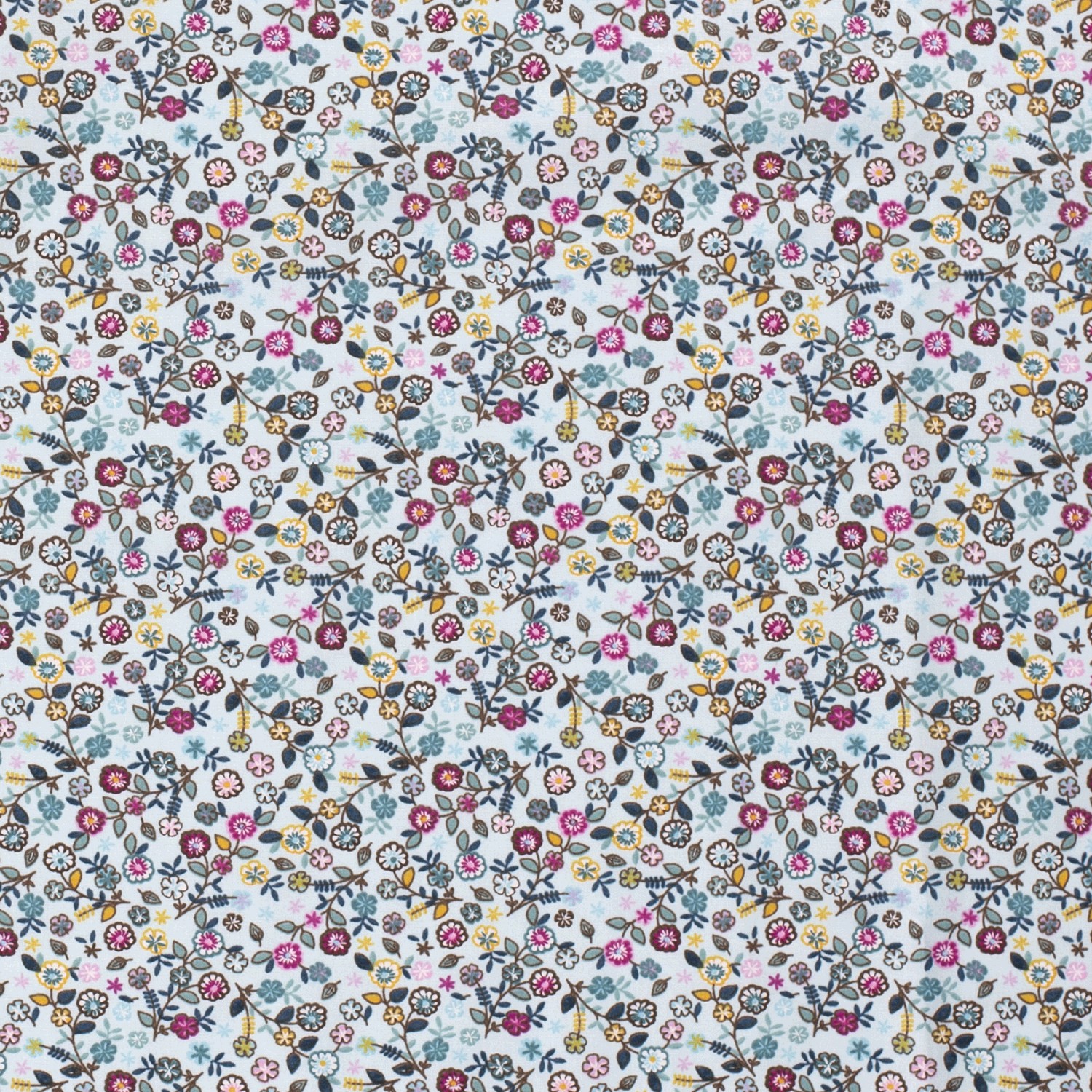 Baumwollstoff Popeline Blumen, mint