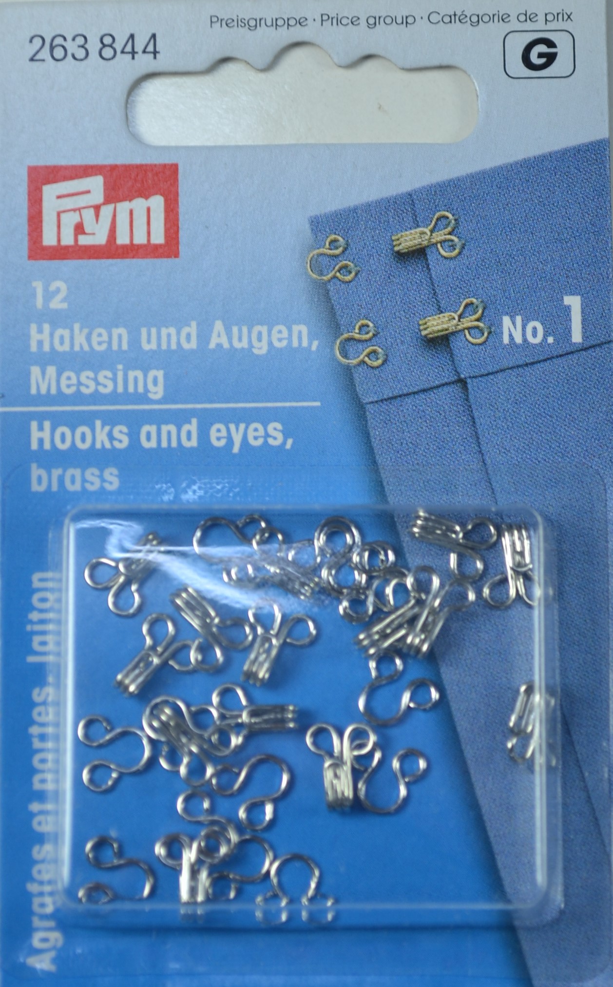 Prym Federhaken und Augen  Größe 1, silberfarbig