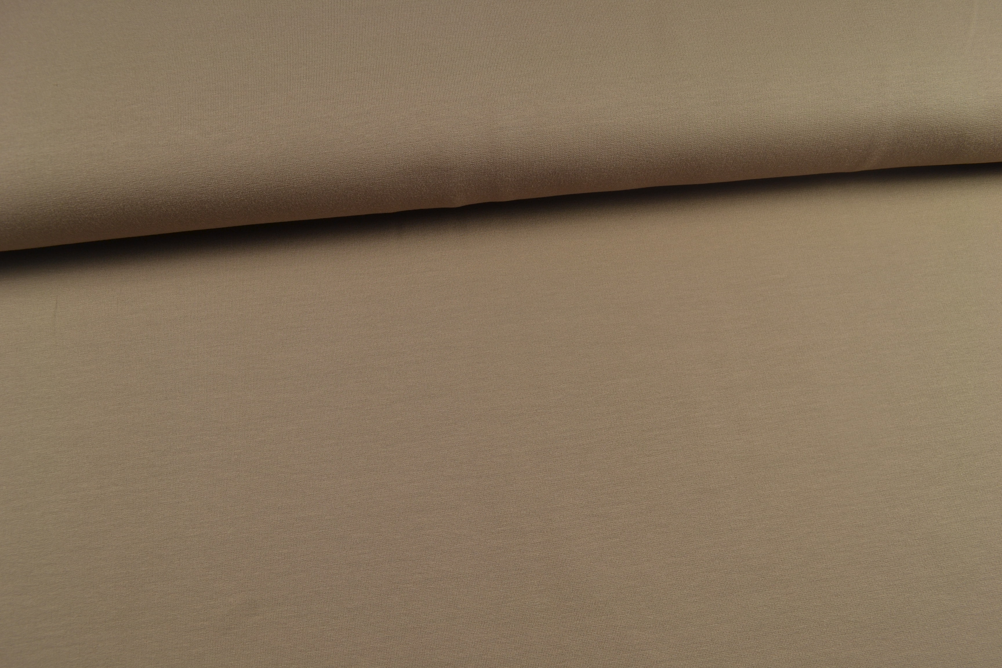 French Terry uni angeraut, beigebraun