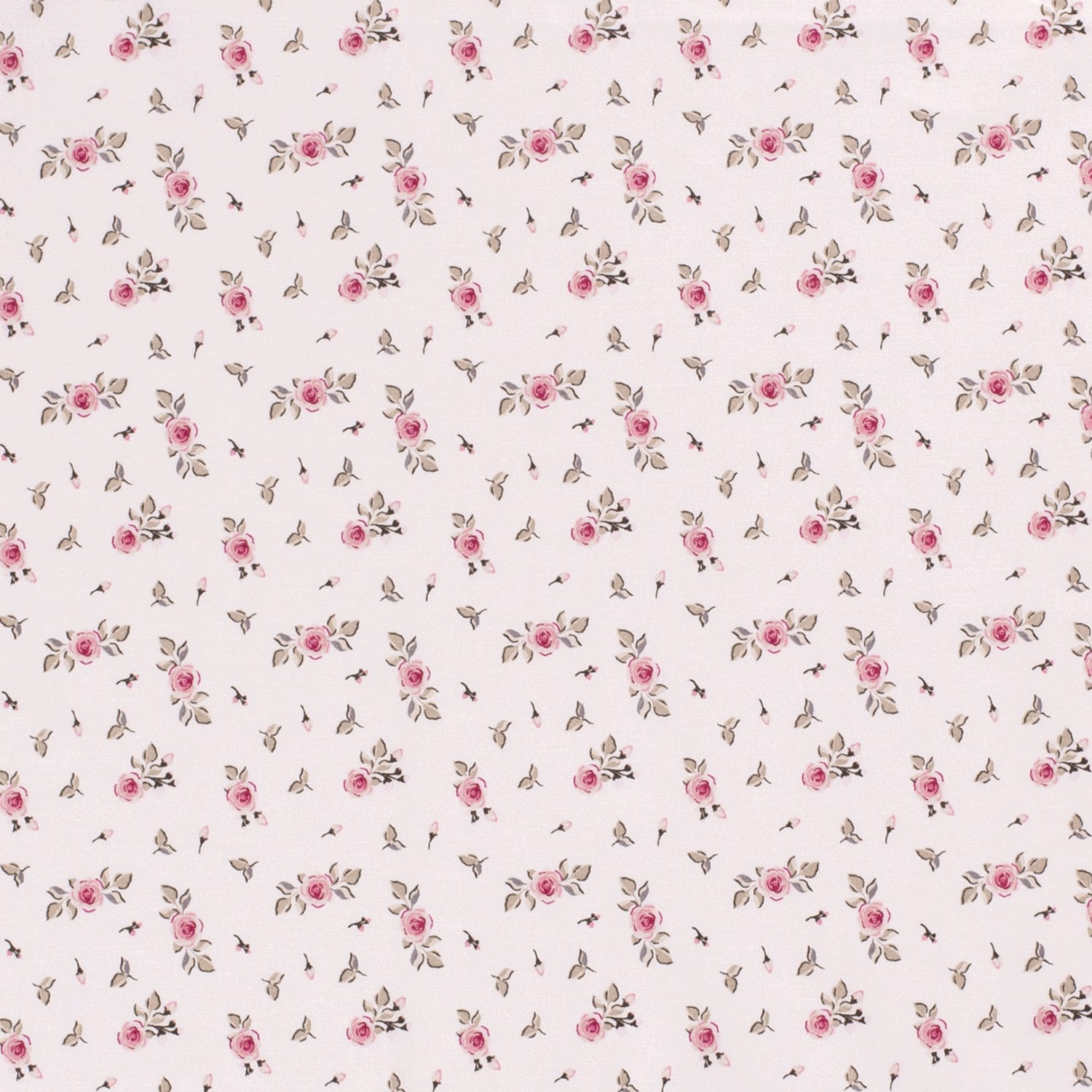 Baumwollstoff Popeline Blumen, wollweiß