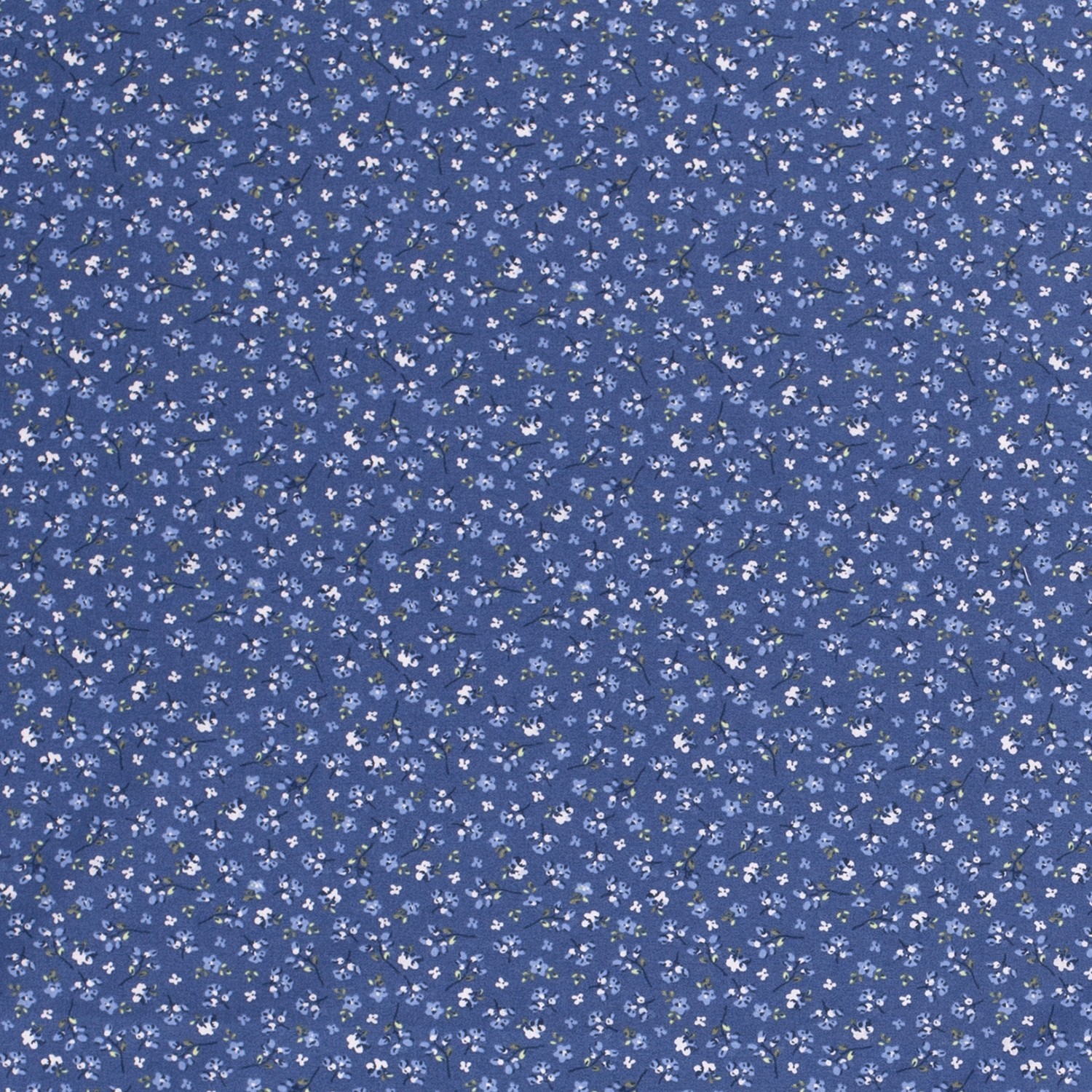 Baumwollstoff Popeline Blumen, marine