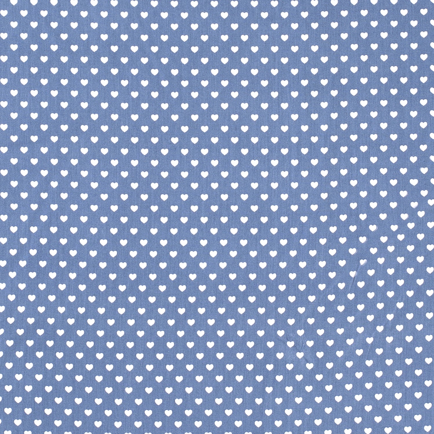 Baumwolle Popeline Stoff Bedruckt Herzen, indigoblau