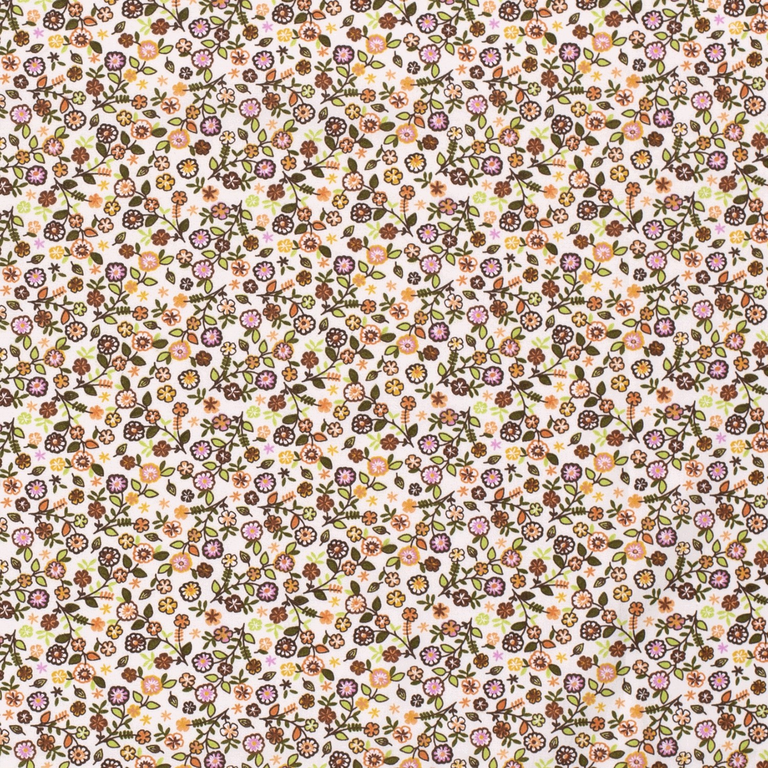 Baumwollstoff Popeline Blumen, wollweiß