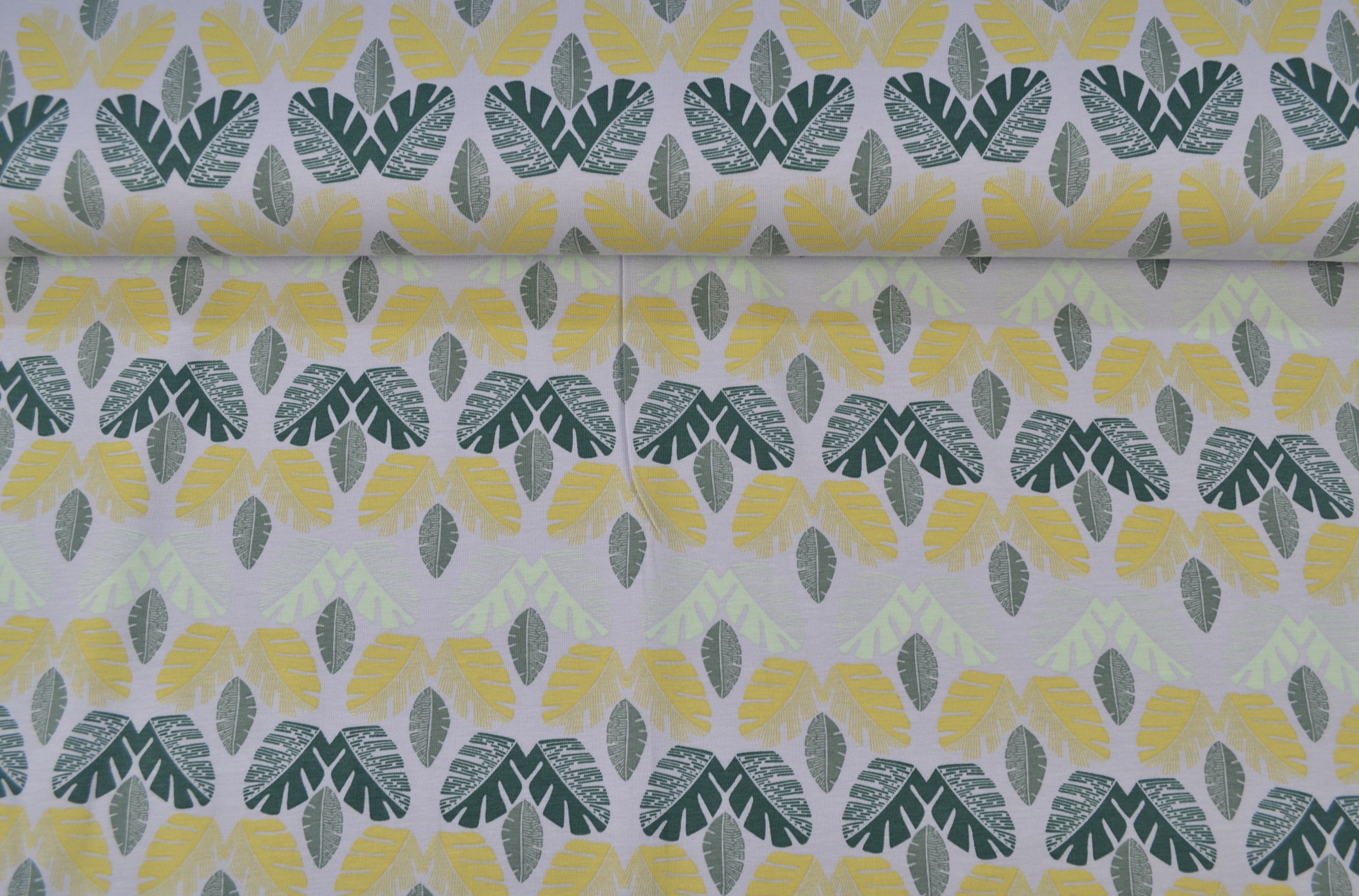 Bio Baumwolljersey bedruckt Blätter