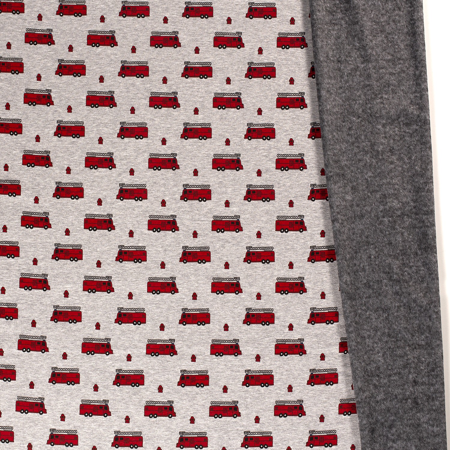 Alpenfleece Feuerwehrautos, dunkelgrau meliert