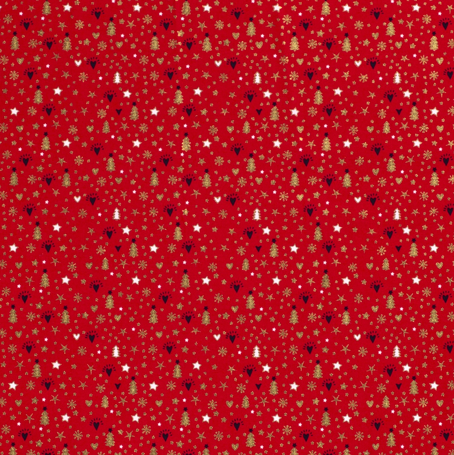 Baumwollstoff Weihnachten, weihnachtliche Sternennacht rot