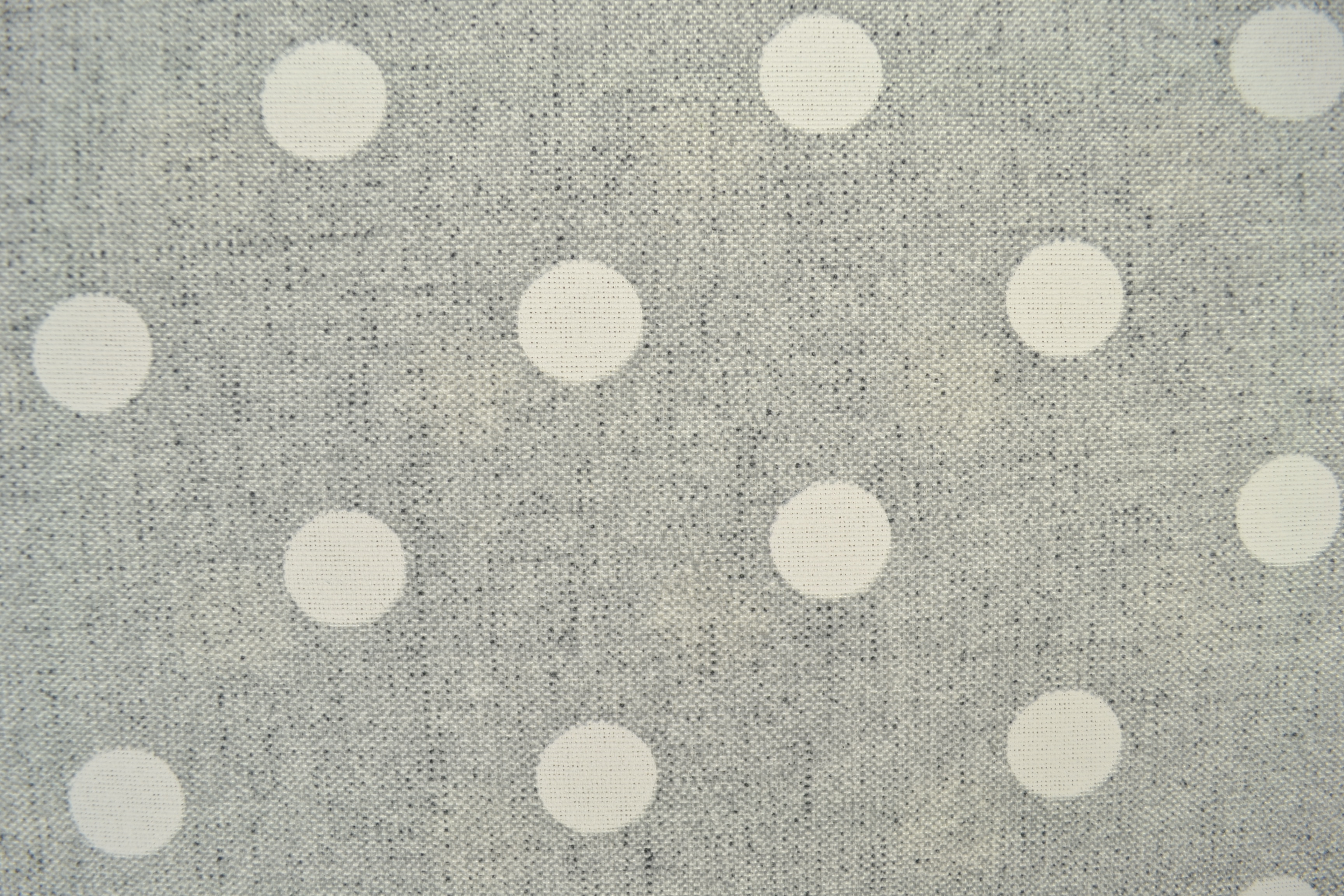 Canvas Deko Stoff Tupfen, grau/ weiß