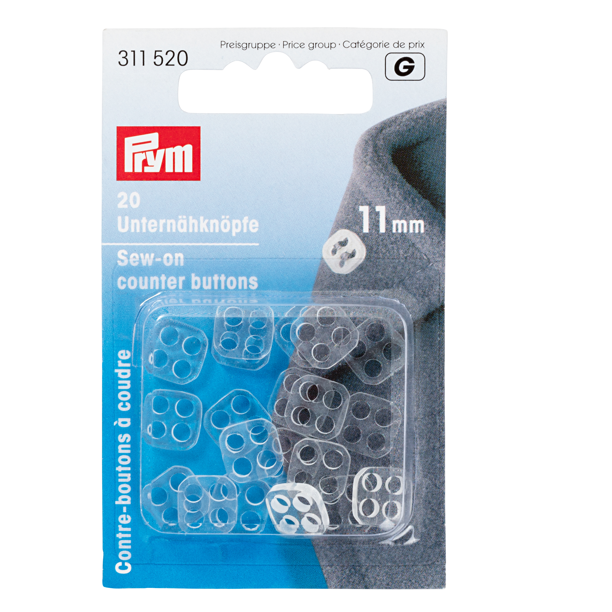 Prym Unternähknöpfe, transparent