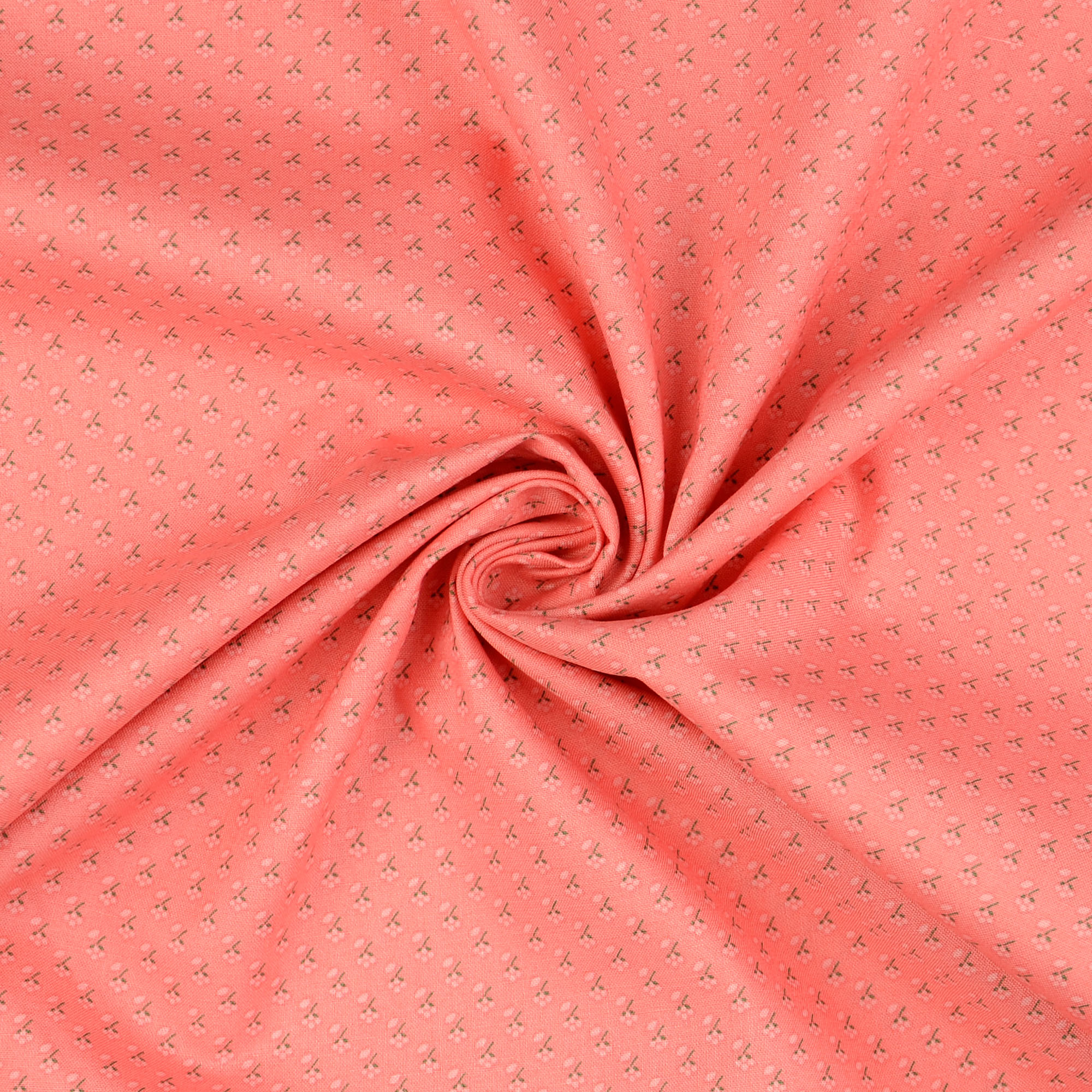 Baumwollstoff Trachtendruck Blütentraum, lachs