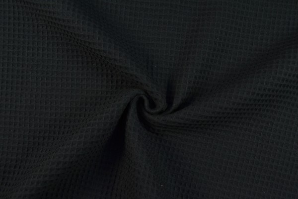 Waffelpique uni, schwarz Waffelpique uni, schwarz