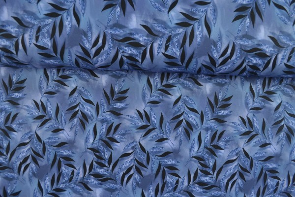Softshell Blätter, blau