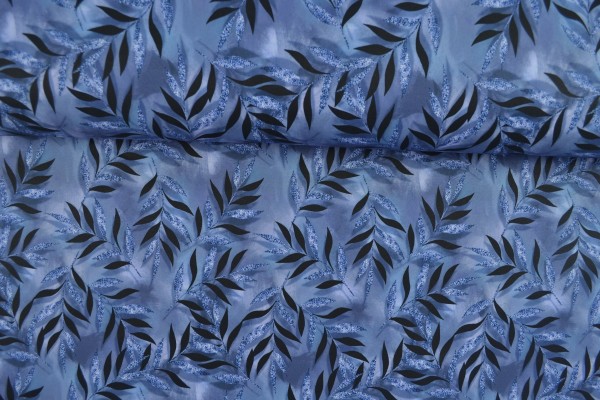Softshell Blätter, blau