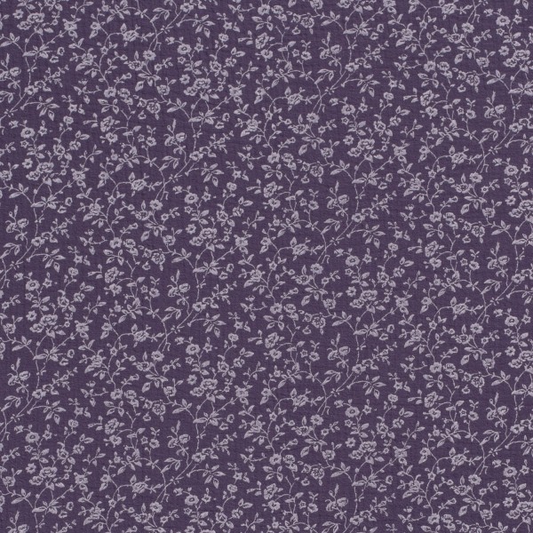Musselin Stoff Bedruckt Blumen, violett