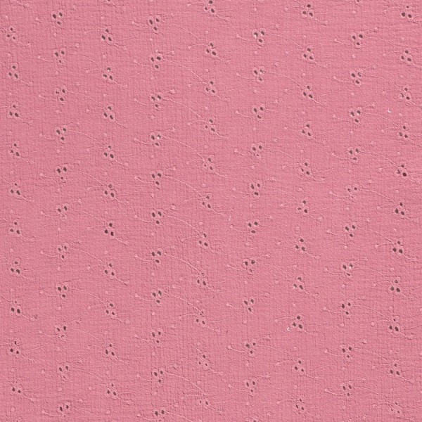 Baumwollstoff Musselin Double Gauze mit Stickerei, rosa