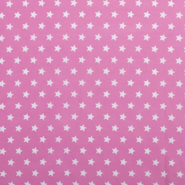 Baumwolle Popeline Stoff Bedruckt Sterne, helles pink