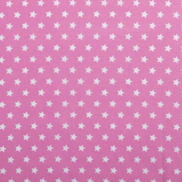 Baumwolle Popeline Stoff Bedruckt Sterne, helles pink