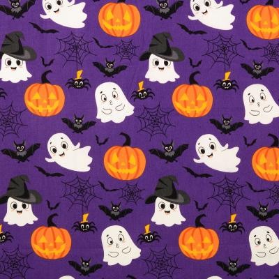 Baumwollstoff Popeline Halloweenmix, lila Baumwollstoff Popeline Halloweenmix, lila