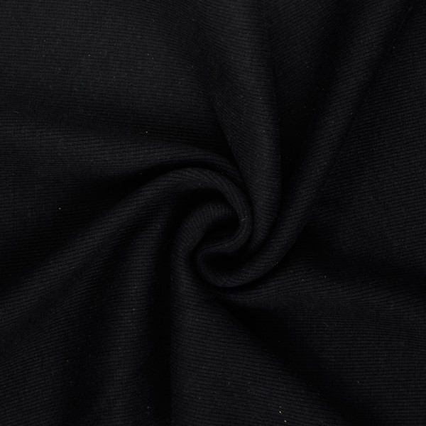 Bündchenstoff gerippt uni, schwarz