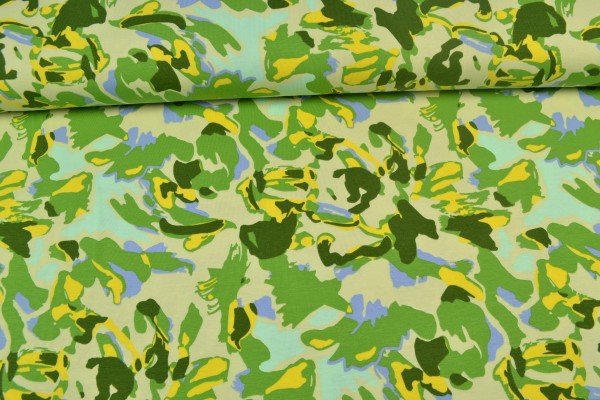 Baumwolljersey Camouflage, grün