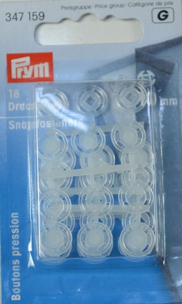 Prym Annäh-Druckknöpfe, 10mm, transparent