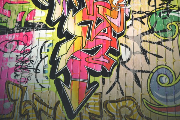 Baumwolljersey Digitaldruck Panel Graffiti