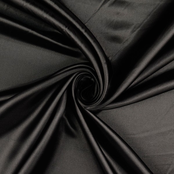 Polyester Satin uni, schwarz