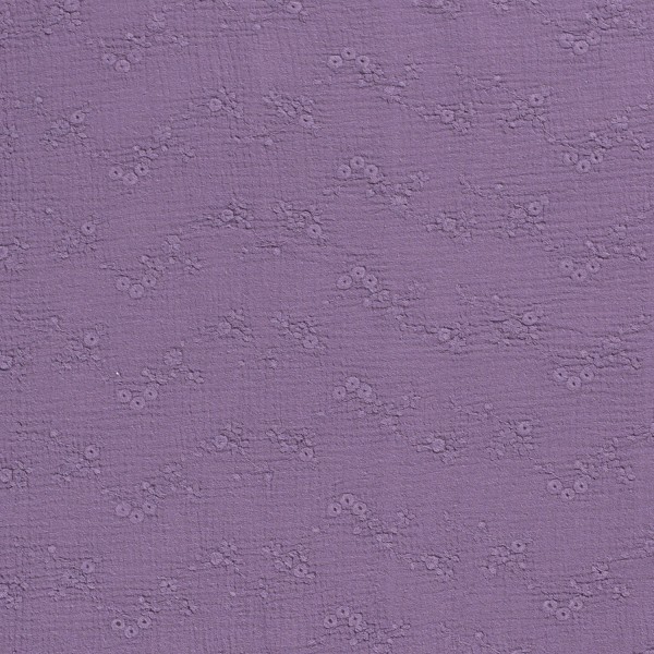 Musselin Stoff Bestickt Blumen, violett