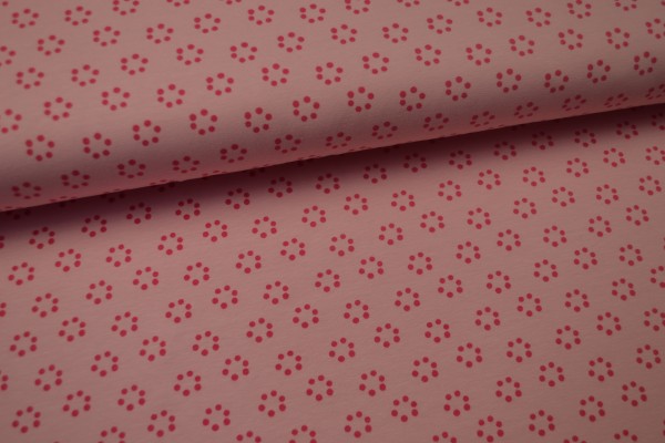Baumwolljersey kreisförmige Tupfen, rosa