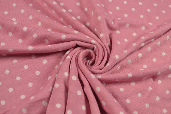 Jacquard-Jersey Doubleface, Tupfen/Streifen rosa Jacquard-Jersey Doubleface, Tupfen/Streifen rosa