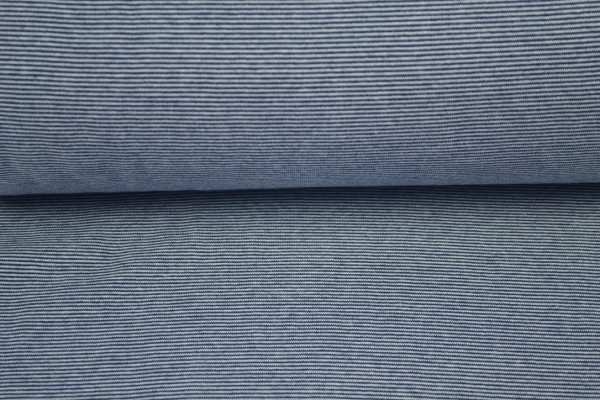 Bündchenstoff 1x1 garngefärbt streifen dunkelblau/marine