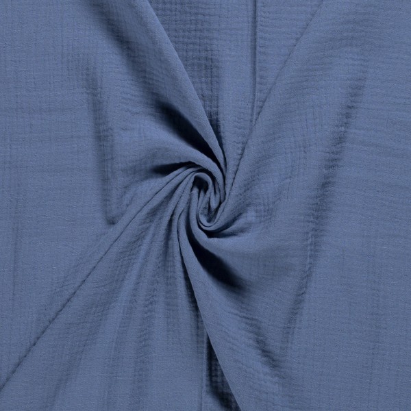 Musselin Double Gauze uni indigo