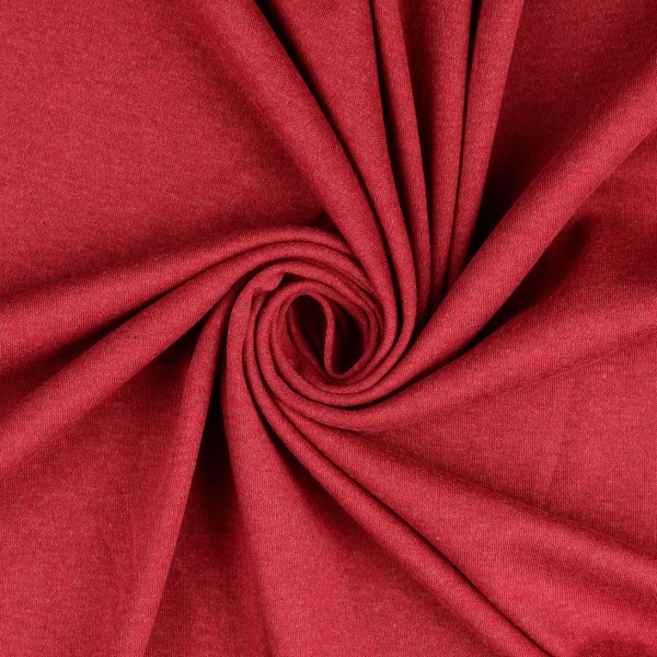 Organic Interlock Jersey, dunkelrot melange