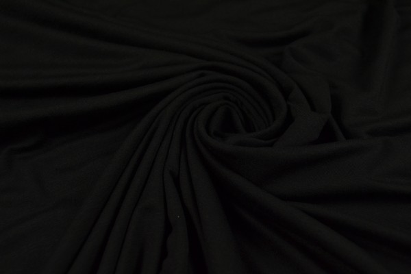 Viskosejersey uni, schwarz Viskosejersey uni, schwarz