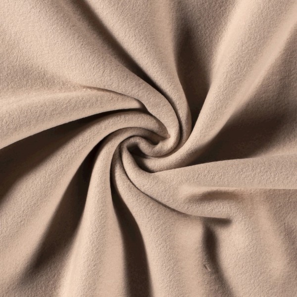 Baumwollfleece uni beige