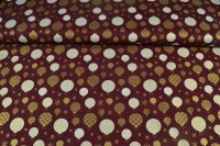 Vorschau: Baumwollstoff Weihnachten, Glitzerkugeln weinrot/gold Vorschau: Baumwollstoff Weihnachten, Glitzerkugeln weinrot/gold