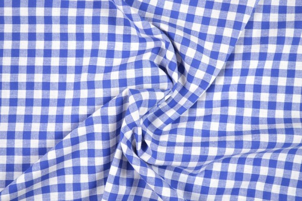 Baumwollstoff Zefir Vichy Karo, 0,9 cm, blau Baumwollstoff Zefir Vichy Karo, 0,9 cm, blau